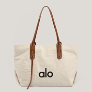 Alo Yoga Bag Gym Bag alo Simple Letter Canvas Bag Niche Shoulder Bag Commuter Handbag Large Capacity