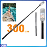 Insta360 X4 X3 3M Invisible Selfie Stick Metal Extension Rod Tripod For Insta360 ONE R/RS/X2 GoPro