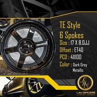 TE Style 6 Spokes 17 X 8.0JJ 4X100 Dark Grey Metallic
