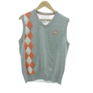 Vest Knit v-neck Plaid argyle Direct from Japan Secondhand