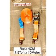 Ratchet Tie Down 10 Meters 4CM WebbingNichie Capacity 1.5 Ton x 10M Ratchet WebbingTALI