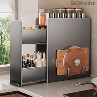 Kitchen Rack Multifunctional With Pull-out Narrow Edge Spice Rack Salt Jar Storage Box Countertop Sp