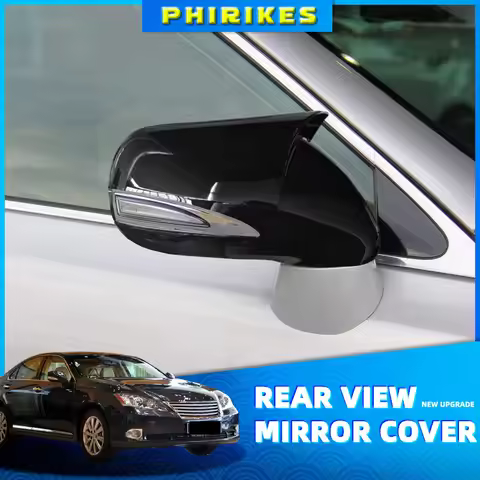 A Pair for LHD Lexus IS350 IS250 ES350 2008-2012 M Horn Style Carbon Fiber Glossy Black Wing Rearvie