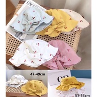 CODE G83D Cherry Ribbon Baby Toddler Girl Bucket Hat