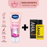 (PAKET BUNDLING) Vaseline Gluta Hya Serum  + Mimi White AHA Burst UV Lotion Flawless Bright / Dewy R