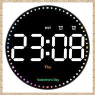 (KYSB) Digital Wall Clock With Colorful Light Time Alarm Clock For Living Room Office Gym