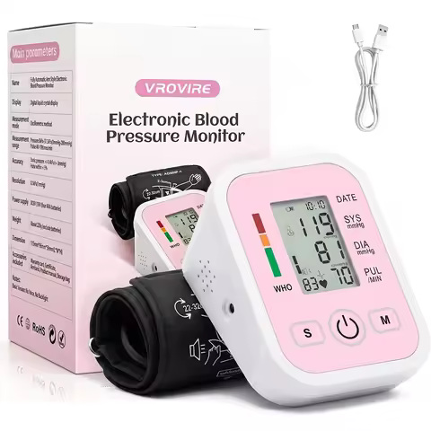 Blood Pressure Monitor Upper Arm Smart Automatic Sphygmomanometer Heart Rate Pulse Meter Digital LCD