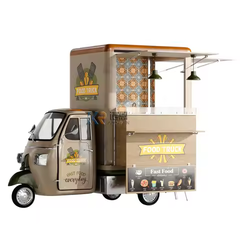 Tricycle Food Truck With Full Kitchen Food Trailer Coffee Truck Ape Electric Food Cart