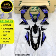 (STICKER TANAM/AIRBRUSH) RAPIDO COVER SET HONDA RS150 RS150R V1/V2/V3 EXTREME SPIRIT (42) BLACK BLUE