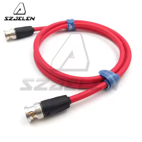 Red Cable 12G HD-SDI Video Cable, BNC to BNC 75-Ohm CANARE LV-61S coaxial cable