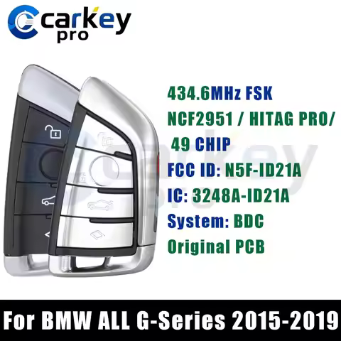 Carkeypro 4 Button Keyless Smart Key 434Mhz N5F-ID21A 3248A-ID21A 49 CHIP For BMW ALL G-Series 2015-