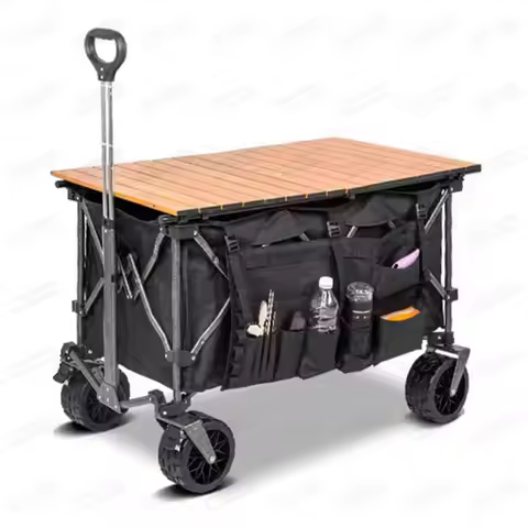 MOEYE Camping Trolley 220L Large Capacity Folding Wagon Cart Portable Outdoor Multifunction Adjustab