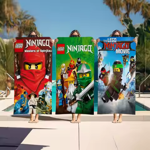 L-Lego N-Ninjago Zane Bath Towel Microfiber Soft Water Absorbing Breathable For Girl Kids Decorative