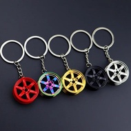 Mini Wheel Hub Keychain Rotating Turbo Zinc Alloy Car Accessories Pendant Men's Gift Jewelry Gearbox