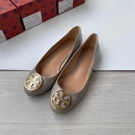 Tory Burch Four Colors Classic Double T Logo Buckle Crocodile Leather Fashion Flat Shoes