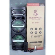 Avcrowns Karaoke CH-21201 12inchx2 Wireless Bluetooth Speaker / Rechargeabe / P.M.P.O 16000W / 2 Wireless Microphone