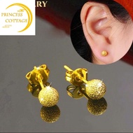 Hot Sale New Pure Gold 18k Pawnable Legit Gold Earrings From Woman Solid Peas Big Flower Glossy Round Bead Earrings Girls Gold Earrings