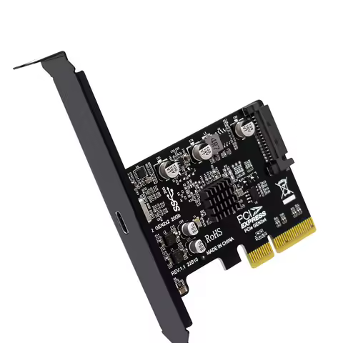 USB PCIE Card Type C PCI-Express 4X to USB 3.2 Gen 2X2 (20Gbps) ASM3242 Chipset for Windows