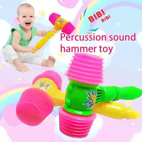 8Pcs Pounding Hammer Toys PVC Kids Hammer Toys Musical Sound Kids Educational Beating Gavel Plastic 