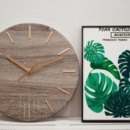 灰白色木紋-時鐘/靜音-金刻度-WE CAN HOUSE禮物/居家/新居/掛鐘