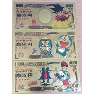 Anime Merchandise 24K Gold Bank Note. 24K Foil Anime Collection. Dragon Ball. Doraemon. HunterxHunte