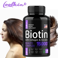 Biotin and Collagen Supplements 15000mcg with Keratin β Hair Skin and Nails Vitamins: Biotin, Kerati