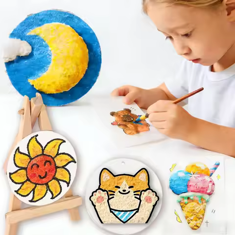 10/100Pcs 3D Drawing Magic Canvas Sponge Kids DIY Kids Painting Paper 3D Art Drawing Paper for Kids 
