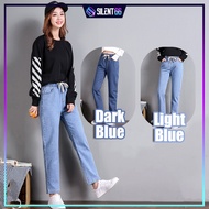 READY STOCK Women Jeans Elastic Waist Harlem Pants Woman Casual Long Pants Seluar Denim Seluar Jean 