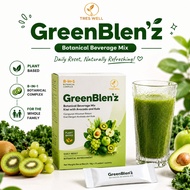 Tres Well GreenBlen’z Botanical Beverage Mix Kiwi with Avocado & Kale | 8-in-1 Superfood Green Fruit