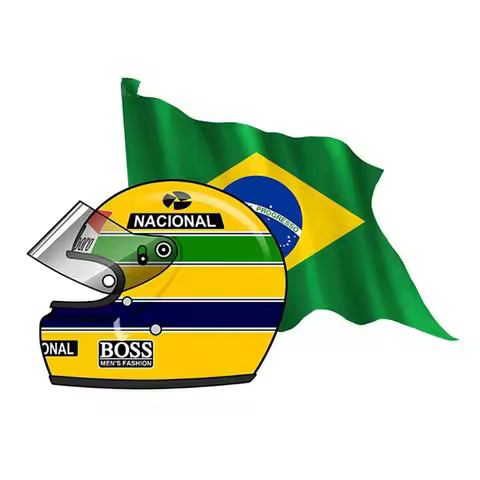 Ayrton SENNA FLAG BRAZIL Helmet Creative Car Sticker Accessories Vinyl PVC 13cm*9cm Motorcycle Winds