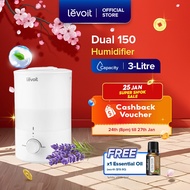 Levoit Humidifier Dual 150 Ultrasonic Cool Mist | Aroma Diffuser | Night Light | 2 Years Warranty