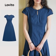 Elegant Dress Structure Line Pleated Button Spring/summer Navy Blue Dress for Women L138ED333 Strukt