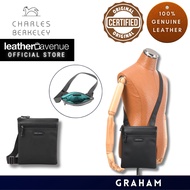 Charles Berkeley GRAHAM Shoulder Bag – Genuine Leather & Nylon, Travel-Friendly, Lightweight, and St