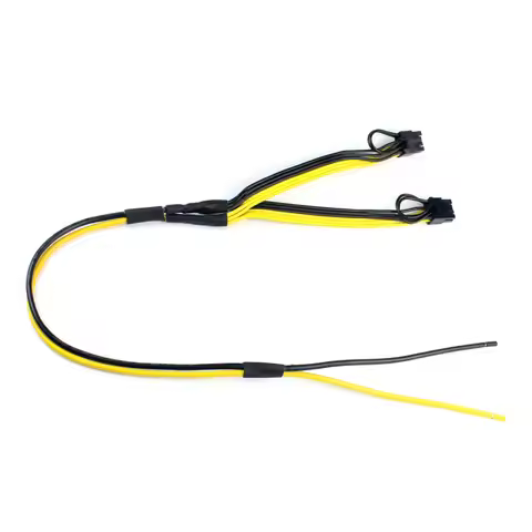 XT-XINTE Dual PCIe PCI-E Graphics Video Card 8pin 6+2pin DIY Splitter Power Cable Cord Line Wire 12A