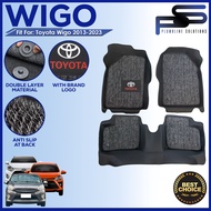 7D Double Layer Deep Dish Matting for Toyota Wigo 2014 2015 2016 2017 Floor Matting Floor Liners OEM