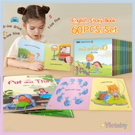 Victoky Buku Cerita Kanak-kanak 60Books/Set English Early Learning Books For Kids Bedtime Story Book