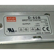 DC D-60B Power Supply MW 60W Dual Output 5V 3a24v 1.8A Switch AC-Transformer