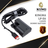 KINGMA DUMMY Battery CANON LPE6 (มีประกัน 1ปี) แบตไลฟ์สด แบตดัมมี่ กล้อง รุ่น EOS R / EOS 60D / 70D / 80D / 90D / 5D II / 5D III / 5D IV / 6D / 7D MKII ( Camera Battery CANON LP-E6 / LPE-6 )( แบตกล้อง )