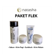 Paket Flek/sabun/krim pagi/sunblock/krim malam/Natasha skin care