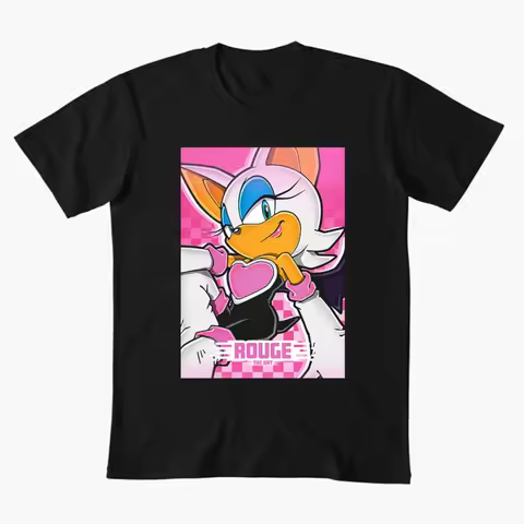 Rouge The Bat Shadow The Hedgehog Character Anmie Graphic T-Shirt Y2K clothes Cute Cartoon print Sho