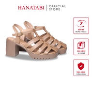 Hanatabi Women's Sandals Ultra Light PU Sole 7cm High Herringbone Back C (35-39) Code HNSDG7F847