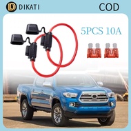5pcs Car Fuse Holder Inline Auto Fuse Holder Waterproof 10A For Car Motorcycle Use