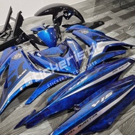 YAMAHA Y15ZR (V2) HAYABUSA BLUE COVERSET_BLACK SILVER CHROME STICKER_HLD/VELOZI