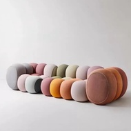 Italian Minimalist Dopamine Module Sofa Designer Puff Colorful Multi-Person Fabric Sofa Creative Com