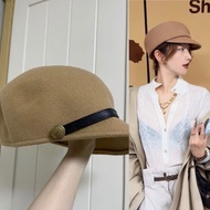 氣質款 百搭駝色淺啡色摩卡色毛呢鴨舌帽 馬術帽 毛呢帽子 女士帽 女裝帽 caramel beige color wool hat ca4la同款