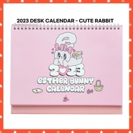 2023 DESK CALENDAR - esther bunny calendar cute rabbit 2types pink/lavender