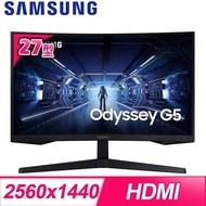 【Samsung 三星】Odyssey G5 C27G55TQWC 27型 1000R 2K｜曲面電競螢幕