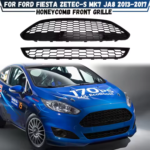 Honeycomb Mesh Car Front Bumper Radiator Grille For Ford Fiesta Zetec-S JA8 MK7 2013 2014 2015 2016 
