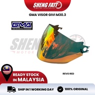 GMA VISOR GIVI M30.3 Revo Gold/Red Pelindung Visor Anti-Calar Anti-Kabus Tahan Lasak Mudah Dipasang 