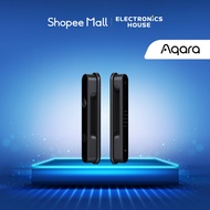 Aqara D100 Smart Digital Door Lock , Black , ZNMS20LM , with installation on wooden door